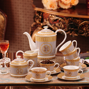 爱马仕欧式陶瓷咖啡具套装骨瓷茶具茶杯套装 英式下午茶 创意结婚