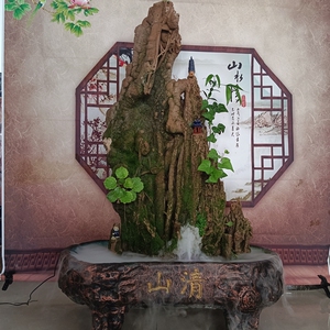 大型天然吸水石假山盆景室内上水石原石绿植景观摆件芦管石树化石