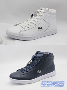 秋冬LACOSTE/法国鳄鱼时尚高帮牛皮女鞋34SPW0014