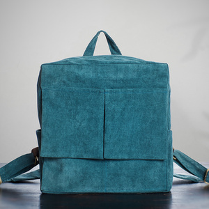 箱型背包| 原创设计中性简约棉麻大容量休闲双肩包男女通用帆布