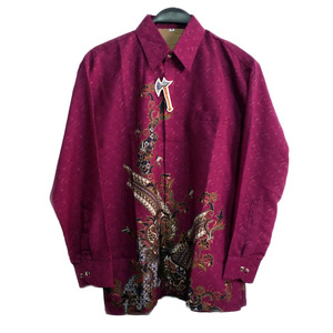 印尼服装 服饰双层巴迪衫butik柔软纱笼布民族风男装长袖衬衫 m