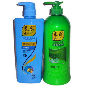 正品包邮采乐洗发水750ml清爽去屑洗发露柔顺滋润送1l大瓶护发素