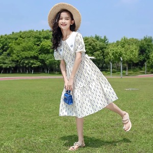 女童夏装连衣裙2024新款洋气大童夏季纯棉碎花裙子儿童夏天公主裙