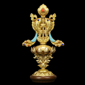 藏密坊 慧宝六吋八吉祥b款小号黄铜精制佛教供品法器吉祥八宝供品