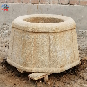 石雕井口井圈井盖水井石头仿古老式井台庭院装饰家用青石井沿盆套