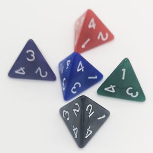 多面骰子 桌游游戏道具coc跑团dnd彩色筛子数字色子4面 四面