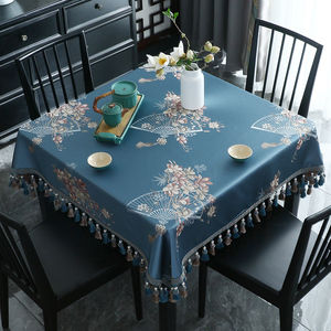 中式正方形桌布轻奢高级感四方八仙方桌子家用餐桌布艺麻将桌盖布
