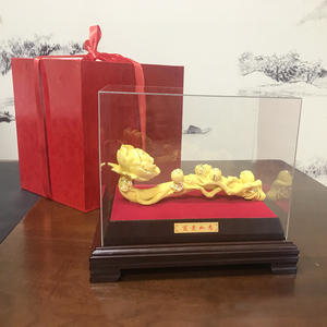绒沙金吉祥如意摆件九龙如意活动礼家居办公酒柜小礼品工艺品包邮