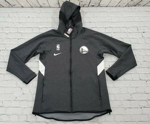 美版nike金州勇士队19-20赛季速干出场热身服刺绣连帽衫带口袋