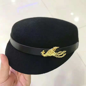 水兵舞帽子毛呢帽秋冬季凤凰帽冬冬水冰舞慢四服装女四步造型演出