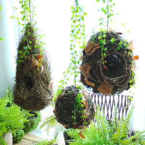 大号手工树枝鸟窝装饰户外庭院花园悬挂干树叶巢创意吊饰屋顶挂饰