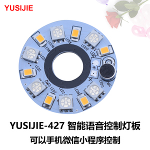 YUSIJIE-427简易智能语音识别LED小灯手机APP控制RGB变色手办模块