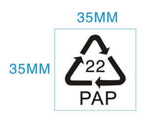 22pap其它纸张类环保标识贴 pap循环标志不干胶标签贴 纸类回收贴