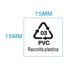 03塑料可回收贴出口用pvc03环保贴可循环再生利用品封签 15*15mm