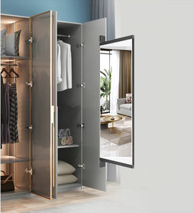 超窄镜子开柜门镜衣柜内置推拉隐藏穿衣镜家用全身折叠可旋转隐形