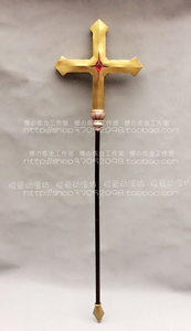 cos定做 线上老婆不可能是女生玉置亚子 火 魔杖 法杖 神官十字架