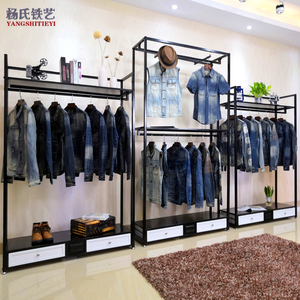 服装店展示架落地式男士服装女装店货架陈列柜子组合侧挂双层简约