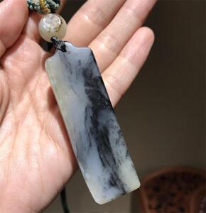 和田玉三色青花籽料无事牌天然白皮料青花肉质细腻温润意境优美