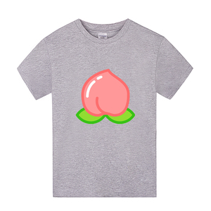 桃子卡通t恤衫男女纯棉短袖儿童装亲子装学生表演服 水果春夏衣服