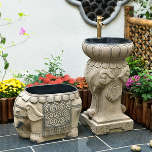 户外阳台庭院落地立柱盆水池台盆拖把池型室外洗手台花园洗脸水槽