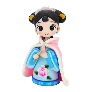 软陶泥人清朝公主手办公主玩偶玩具泥塑摆件手工diy送给女孩礼物