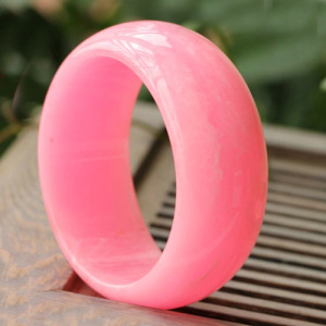 中东贵族加宽粉红色拉丝琥珀蜜蜡手镯 美人醉镯子 宽边女士手环