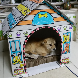 儿童玩具屋宝宝亲子益智手工纸板小房子diy拼装纸箱创意狗屋