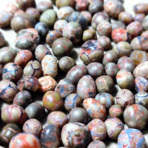 50元15粒包邮新疆哈密淖毛湖戈壁俏色红纹打磨龟背玛瑙长寿石