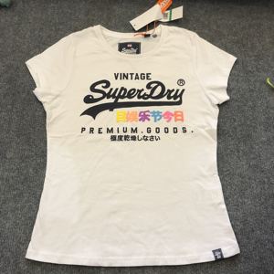 极度干燥superdry女款圆领T恤短袖复古潮牌新品显瘦学院宽松修身