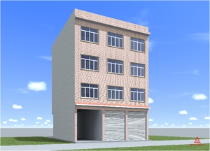 11x12四层临街门面楼房自建房施工图建筑方案图纸路边商铺建房图