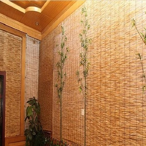 芦苇帘窗帘卷帘子遮阳遮光帘隔断草帘复古吊顶装修装饰农家乐茶室