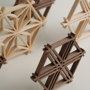 草叶kusaba 手作日本组子 茶杯垫 手冲壶垫 铁壶垫 锅垫