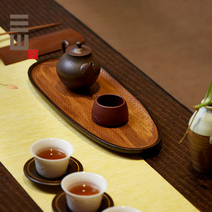重竹茶盘干泡台家用简约中式复古日式茶具壶承储水禅意茶承茶台大