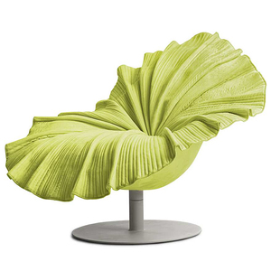 北欧个性时尚创意简约休闲椅可旋转单人沙发设计师花瓣荷叶布艺