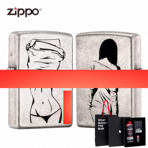 新款 zippo打火机正版限量 古银性感美女背影 zp男防风刻字礼盒装