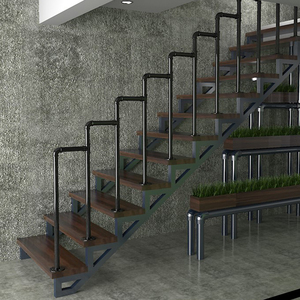 工业风u型室内楼梯护栏水管栏杆扶手老人儿童阁楼走廊简约小围栏