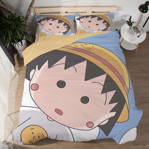 卡通樱桃小丸子床上3四件套儿童房被套床单学生宿舍女孩床品1.5米