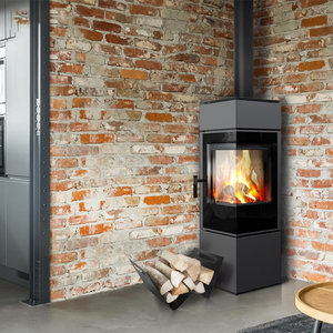 波兰原装进口独立式燃木真火壁炉装饰柜 现代家用取暖炉双面观火