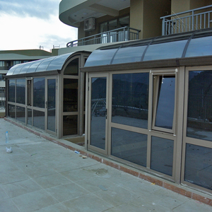 别墅花园断桥铝合金欧式阳光房定制镀膜钢化玻璃屋顶封阳台露台