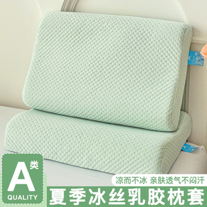 夏季冰丝乳胶枕套40x60一对装凉感枕头套单个30x50家用枕芯内胆套