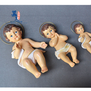 外贸天主教耶稣诞生马槽组小耶稣婴儿圣婴娃娃摆件 圣诞教会礼品