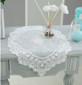韩国正品 白色蕾丝装饰餐垫 韩式桌垫 茶几桌布 玄关垫