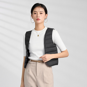 2022年秋冬羽绒服马甲90白鹅绒女轻薄内穿短款马夹背心内搭配大衣