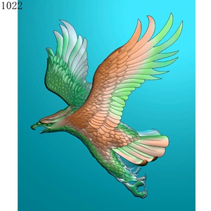 老鹰勇往直前1022雕刻图北京精雕图jdp灰度图bmp挂件素材浮雕图