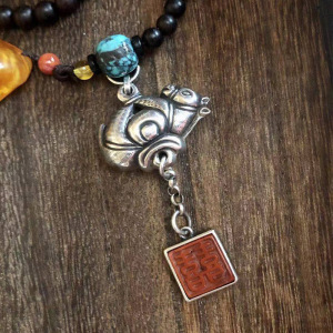 足银手工錾刻金榜题名倒挂驴中国传统改良吊坠仿古风汉服diy配件