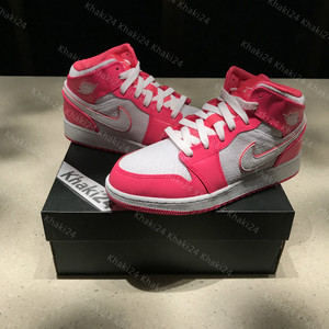 khaki24 air jordan 1 mid aj1 白粉 粉红 女神鞋 乔1 555112-611