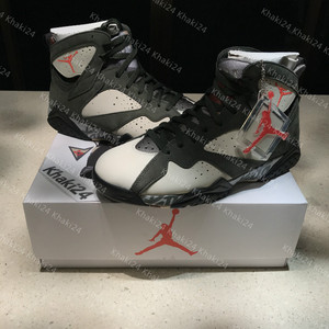 khaki24 air jordan 7 aj7 patta黑灰绿涂鸦联名高帮 at3375-100