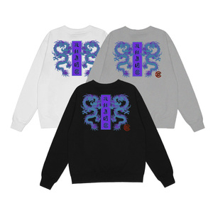 潮牌clot陈冠希同款中国龙印花男女情侣秋冬高街宽松圆领卫衣薄