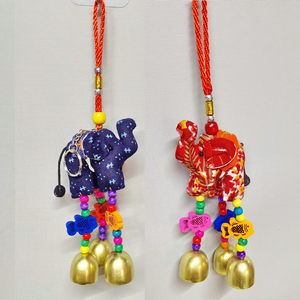 特色云南傣族蓝染小象风铃挂件婴儿车挂饰旅游纪念品幼儿园礼物
