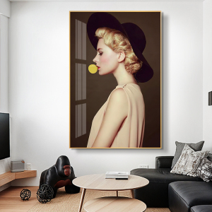 客厅吹泡泡美女人物装饰画复古油画布画芯壁画人物时尚女装店挂画